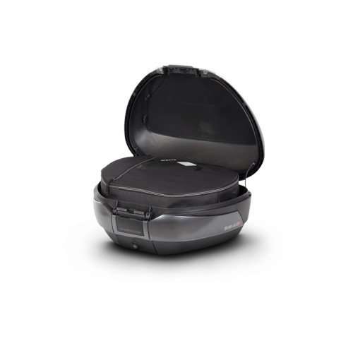 Baúl SHAD SH48 Gris Tapa CARBONO + DOBLE Respaldo