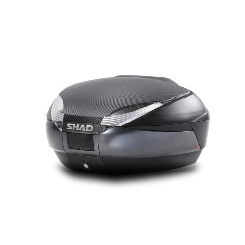 Baúl SHAD SH48 Gris Tapa CARBONO + DOBLE Respaldo