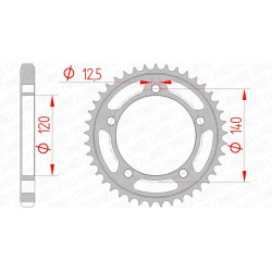 Corona AFAM acero estándar 14911 - Paso 530