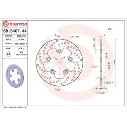 Disco de freno BREMBO Serie Oro redondo fijo 2