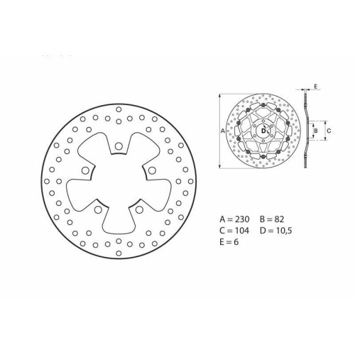 Disco de freno BREMBO Serie Oro redondo fijo