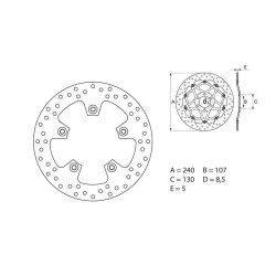 Disco de freno BREMBO Serie Oro redondo fijo 2