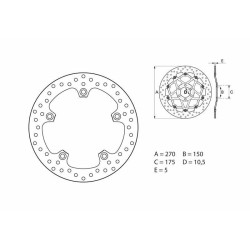 Disco de freno BREMBO Serie Oro redondo fijo