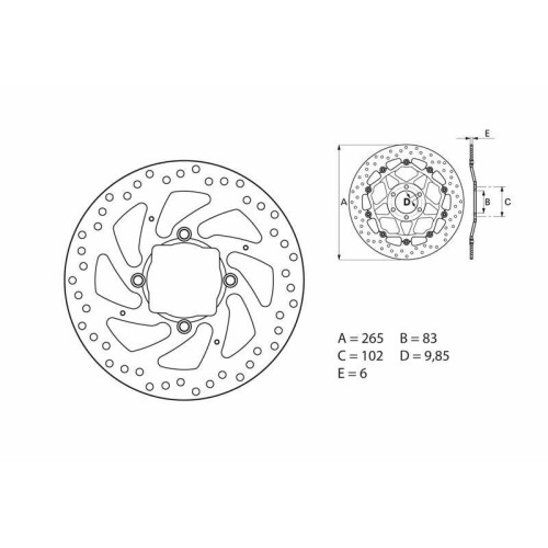 Disco de freno BREMBO Serie Oro redondo fijo