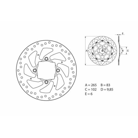 Disco de freno BREMBO Serie Oro redondo fijo