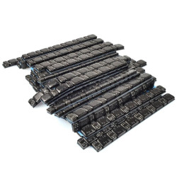 Caja de 50 tiras de 45gr de contrapesos adhesivos llanta color negro