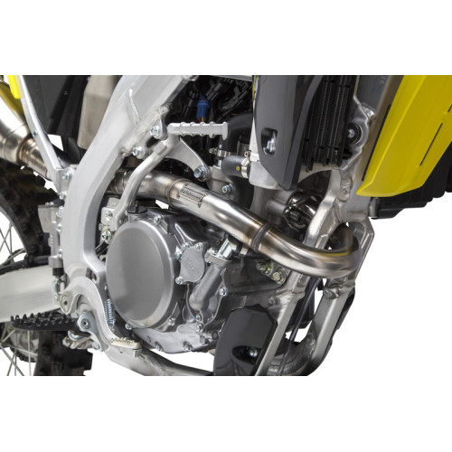 Linea completa escape Yoshimura Signature RS-12, acero inox, Silencioso de aluminio, Suzuki RM-Z250