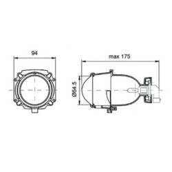 Faro polielipsoidal delantero universal V PARTS