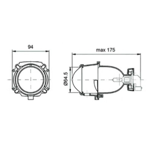 Faro polielipsoidal delantero universal V PARTS