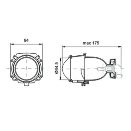 Faro polielipsoidal delantero universal V PARTS