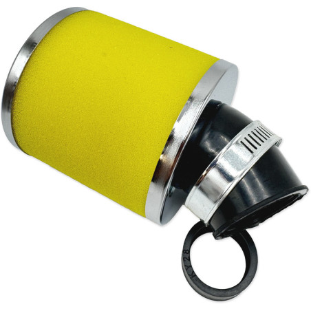 Filtro de aire V PARTS espuma 80x80mm Ø28/35mm inclinado 45° - Amarillo