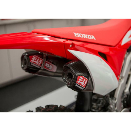 Linea completa escape Yoshimura Signature RS-9T, titanio, con tapa fibra de carbono, Honda CRF450R/RX