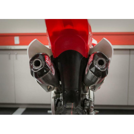 Linea completa escape Yoshimura Signature RS-9T, titanio, con tapa fibra de carbono, Honda CRF450R/RX