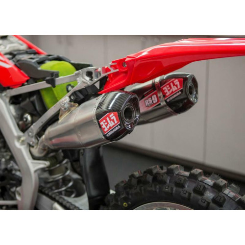 Linea completa escape Yoshimura Signature RS-9T, titanio, con tapa fibra de carbono, Honda CRF450R/RX