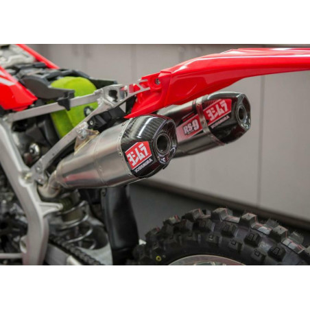Linea completa escape Yoshimura Signature RS-9T, titanio, con tapa fibra de carbono, Honda CRF450R/RX