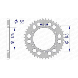 Corona AFAM aluminio 15203 - Paso 520