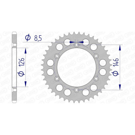 Corona AFAM aluminio 15203 - Paso 520