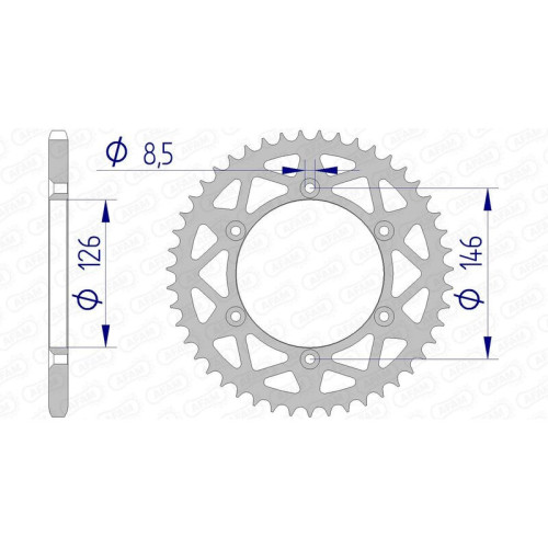Corona AFAM aluminio 15203 - Paso 520