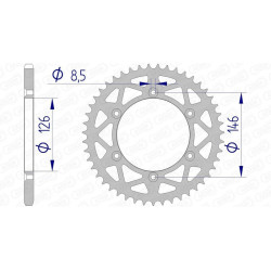Corona AFAM aluminio 15203 - Paso 520