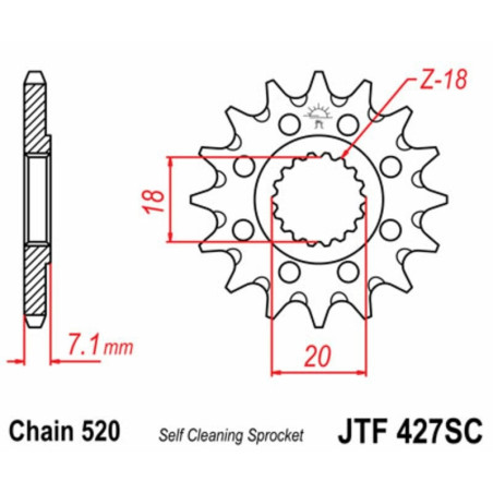 Kit de cadena JT 520HDS 12/48 Super-Reforzado - corona ultraligero autolimpiable