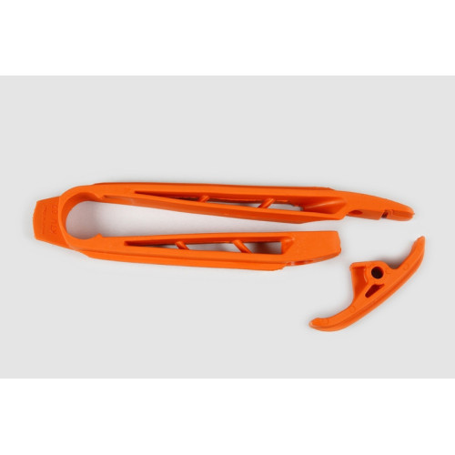 Patín de basculante + Almohadilla de cadena UFO naranja KTM