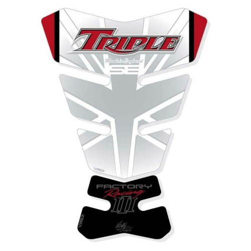 Protector de depósito Motografix Triumph Speed Triple blanco