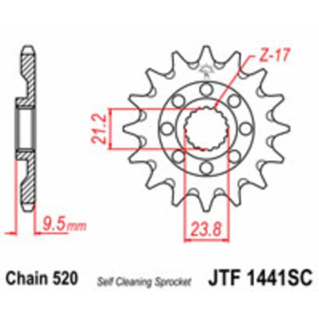 Kit de cadena JT 520HDS 14/48 Super-Reforzado - corona ultraligero autolimpiable