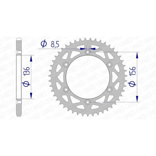 Corona AFAM aluminio 15206 - Paso 520
