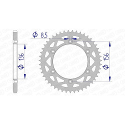 Corona AFAM aluminio 15206 - Paso 520