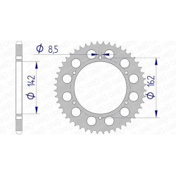 Corona AFAM aluminio 15305 - Paso 520