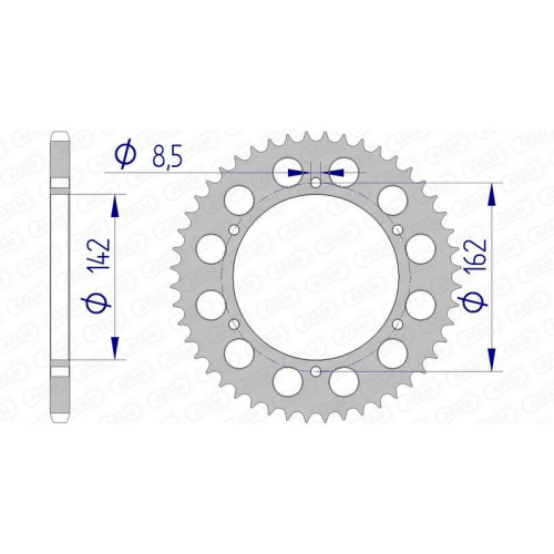 Corona AFAM aluminio 15305 - Paso 520