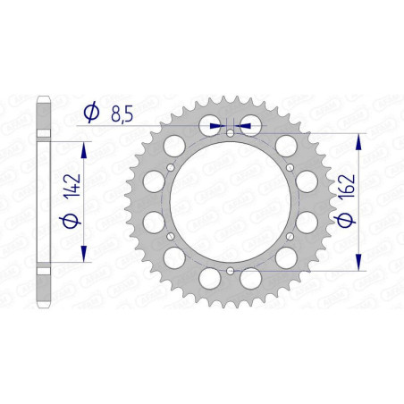 Corona AFAM aluminio 15305 - Paso 520