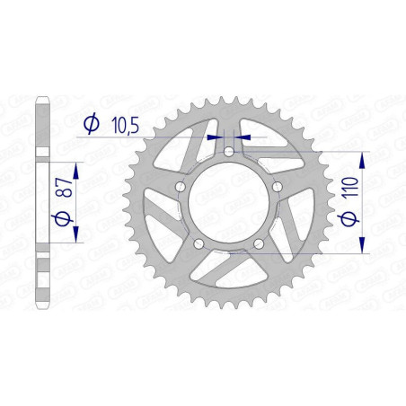 Corona AFAM aluminio 15405 - Paso 520