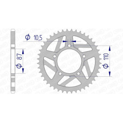 Corona AFAM aluminio 15405 - Paso 520