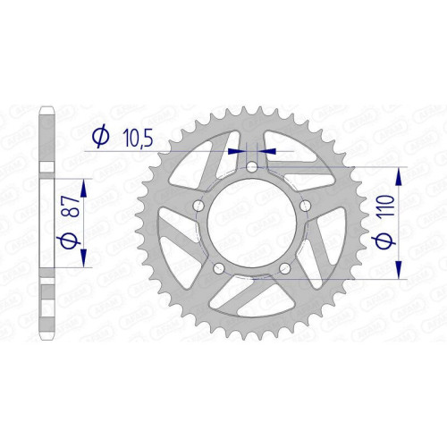 Corona AFAM aluminio 15405 - Paso 520