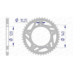 Corona AFAM aluminio 15605 - Paso 520