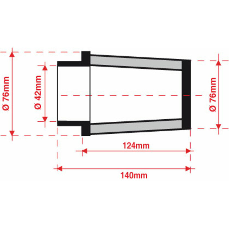 Filtro de aire BMC universal cónico Ø42mm x 127mm FMSA42-127