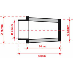 Filtro de aire BMC universal cónico Ø41mm x 60mm 2