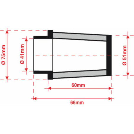 Filtro de aire BMC universal cónico Ø41mm x 60mm