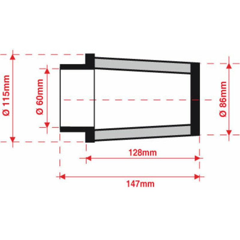 Filtro de aire BMC universal cónico Ø60mm x 128mm