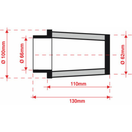 Filtro de aire BMC universal cónico Ø66mm x 110mm
