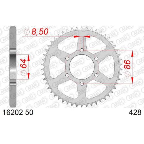 Corona AFAM acero estándar 16202 - Paso 428