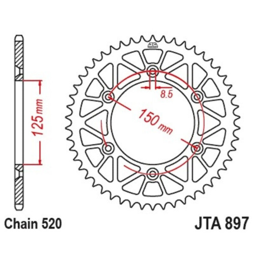 Kit de cadena JT 520HDS 13/48 Super-Reforzado - corona ultraligero autolimpiable