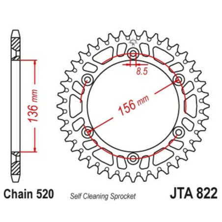 Kit de cadena JT 520X1R 13/48 Reforzado - corona ultraligero autolimpiable