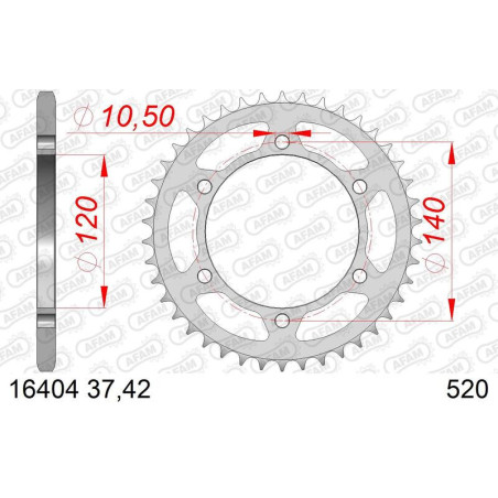 Corona AFAM acero estándar 16404 - Paso 520