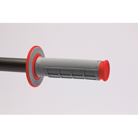Puños Renthal Dual MX medio cuadradillo blando rojo G156
