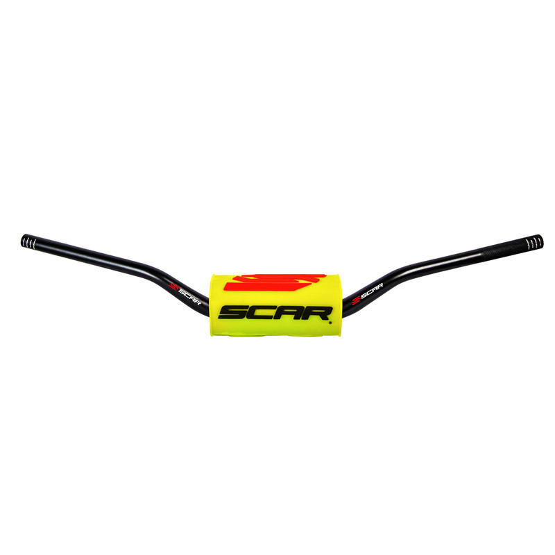 Manillar SCAR O² RC Ø28,6mm -Negro / Protector amarillo