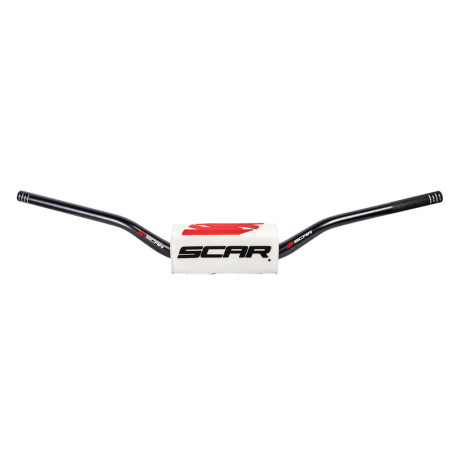 Manillar SCAR O² RC Ø28,6mm -Negro / Protector blanco