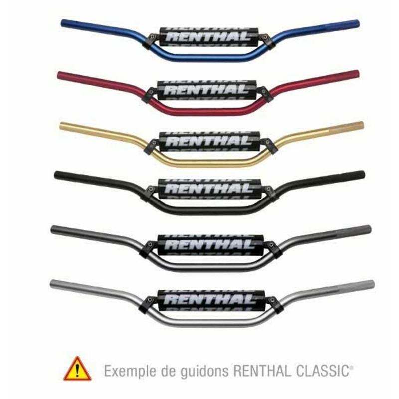 Manillar Renthal RM plata con protector negro 701-01-SI-01-185