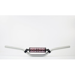 Manillar Renthal minicross SX50 plata con protector negro 825-01-SI-04-227